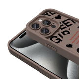 Apple iPhone 15 Pro Max Kılıf Kamera Korumalı Baskılı Arka Yüzey Zore Klas Kapak Açık Kahve