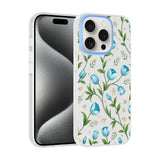 Apple iPhone 15 Pro Max Kılıf Kamera Korumalı Desenli Zore Klip Kapak Mavi Lale