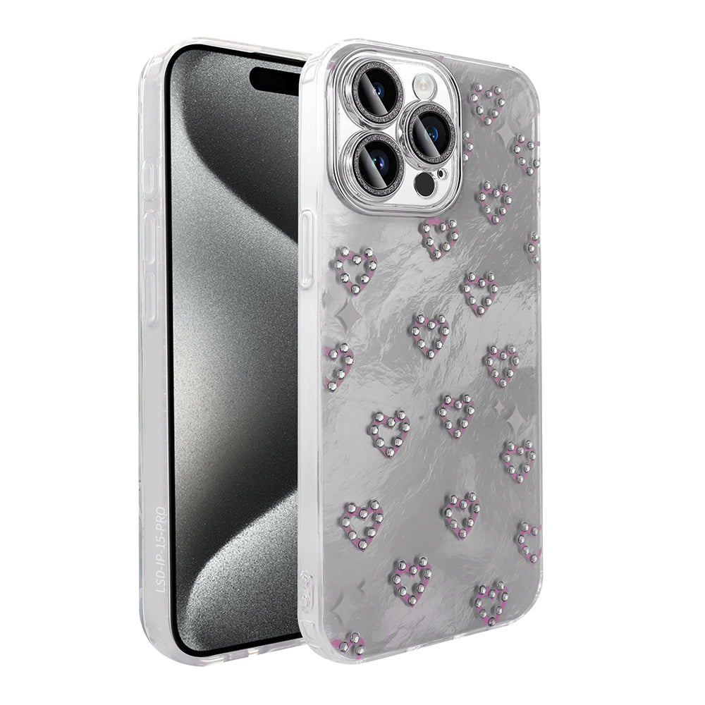 Apple iPhone 15 Pro Max Kılıf Kamera Korumalı Figürlü Zore Ponti Silikon Kapak Lila
