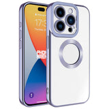 Apple iPhone 15 Pro Max Kılıf Kamera Korumalı Logo Gösteren Zore Omega Kapak Lila