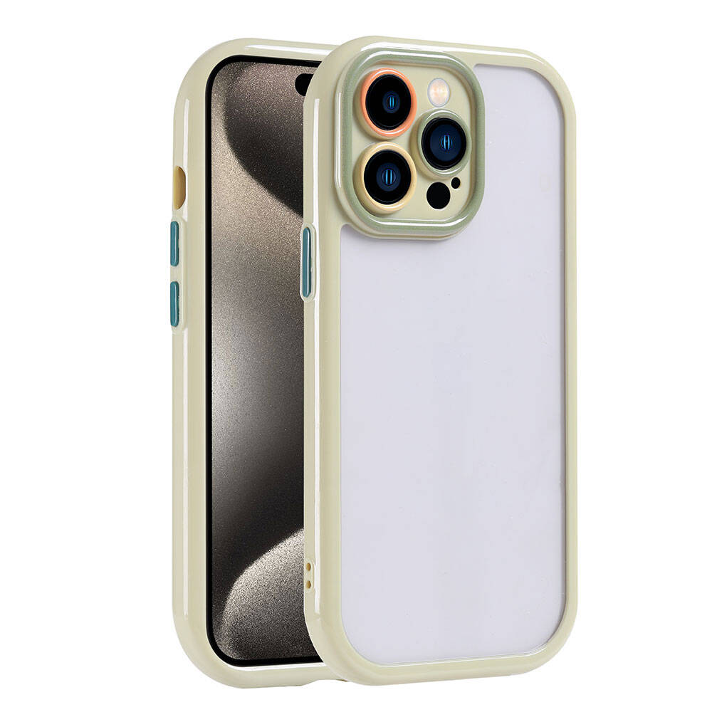 Apple iPhone 15 Pro Max Kılıf Kamera Korumalı Renkli Kenar ve Çerçeve Tasarımlı Zore Vitamin Kapak Mürdüm