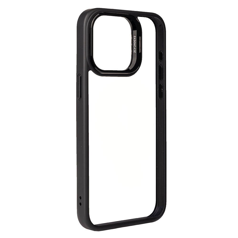 Apple iPhone 15 Pro Max Kılıf Kamera Lens Korumalı Standlı Zore Klon Lensli Kapak Gri