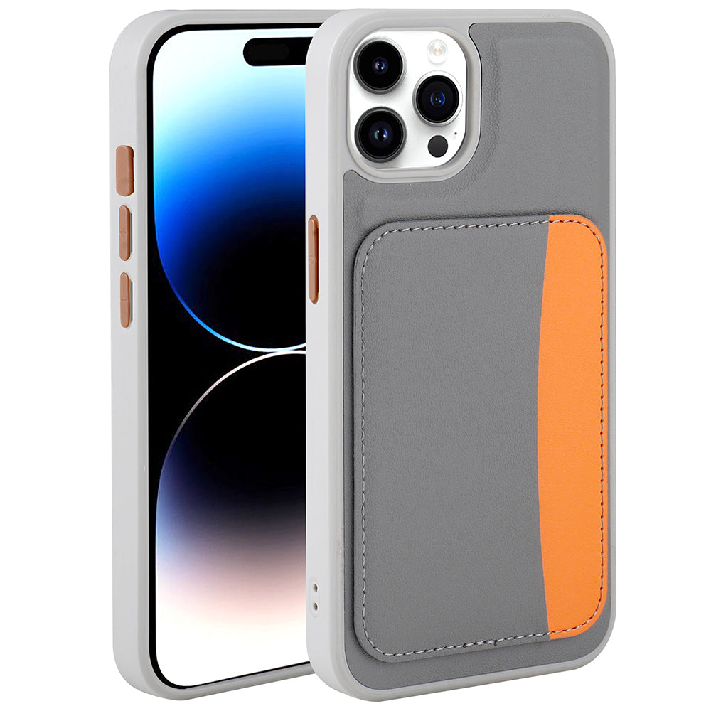 Apple iPhone 15 Pro Max Kılıf Kartlıklı Zore X-Kart Silikon Kapak Koyu Gri