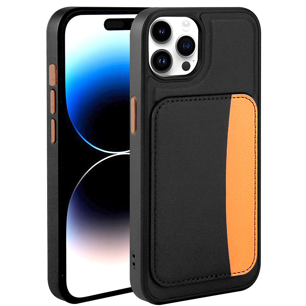 Apple iPhone 15 Pro Max Kılıf Kartlıklı Zore X-Kart Silikon Kapak Siyah