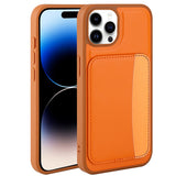 Apple iPhone 15 Pro Max Kılıf Kartlıklı Zore X-Kart Silikon Kapak Turuncu