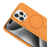 Apple iPhone 15 Pro Max Kılıf M-Safe Şarj Özellikli Metal Kamera Çerçeveli Zore Edi Silikon Kapak Siyah