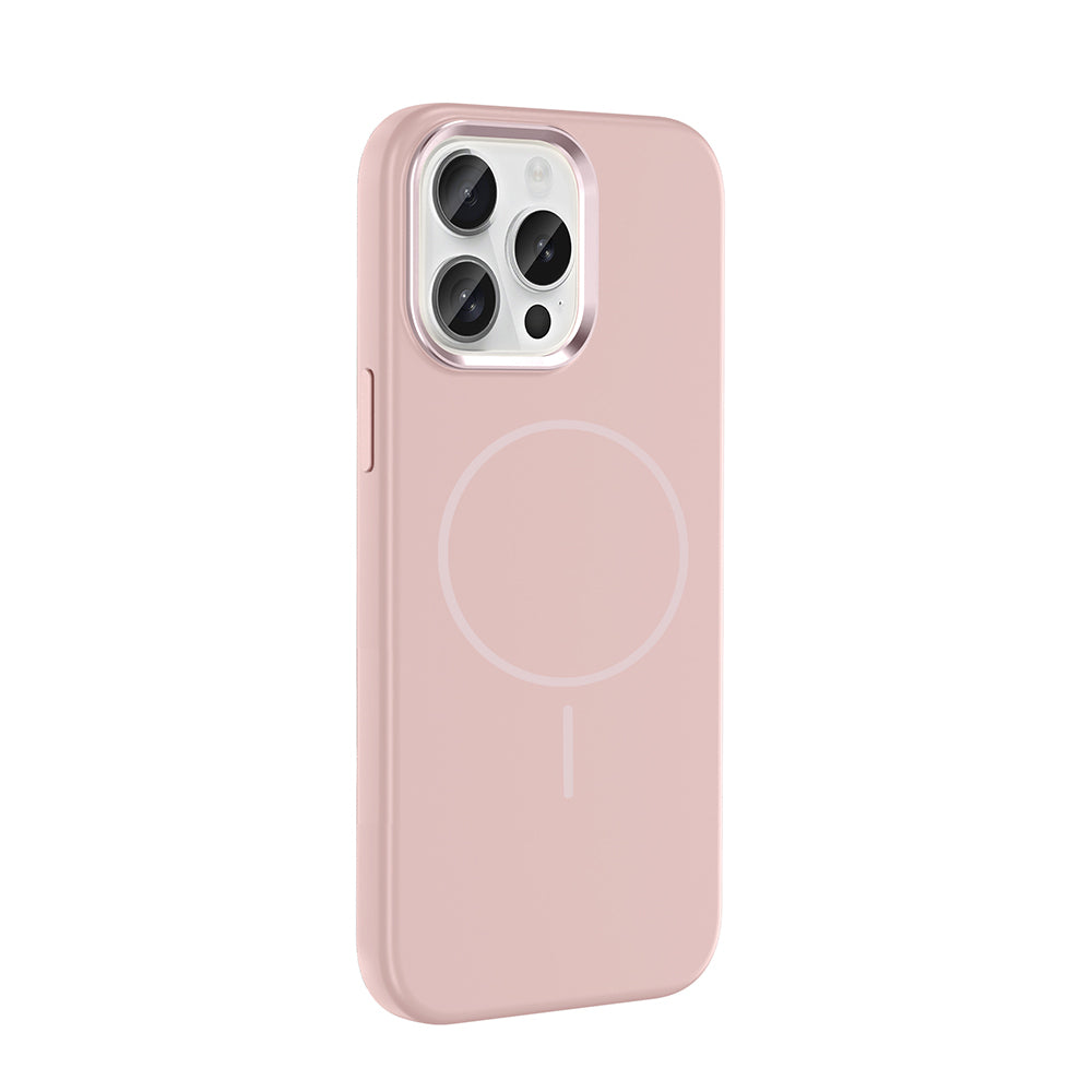 Apple iPhone 15 Pro Max Kılıf M-Safe Şarj Özellikli Metal Kamera Çerçeveli Zore Edi Silikon Kapak Siyah