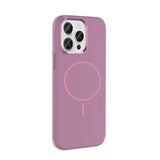 Apple iPhone 15 Pro Max Kılıf M-Safe Şarj Özellikli Metal Kamera Çerçeveli Zore Edi Silikon Kapak Mor