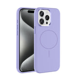 Apple iPhone 15 Pro Max Kılıf M-Safe Şarj Özellikli Metal Kamera Çerçeveli Zore Edi Silikon Kapak Lila