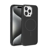 Apple iPhone 15 Pro Max Kılıf M-Safe Şarj Özellikli Metal Kamera Çerçeveli Zore Edi Silikon Kapak Siyah