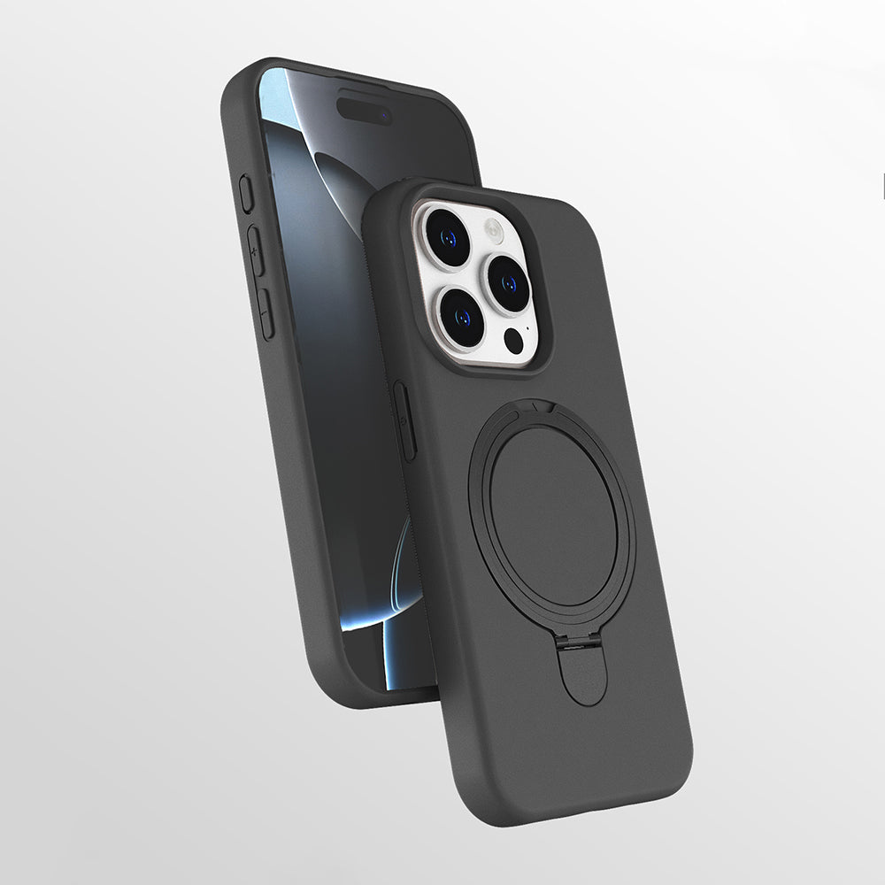 Apple iPhone 15 Pro Max Kılıf M-safe Şarj Özellikli Standlı Zore Samara Kapak Pembe