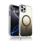 Apple iPhone 15 Pro Max Kılıf M-safe Şarj Özellikli Transparan Renk Geçişli Zore Toros Kapak Gri