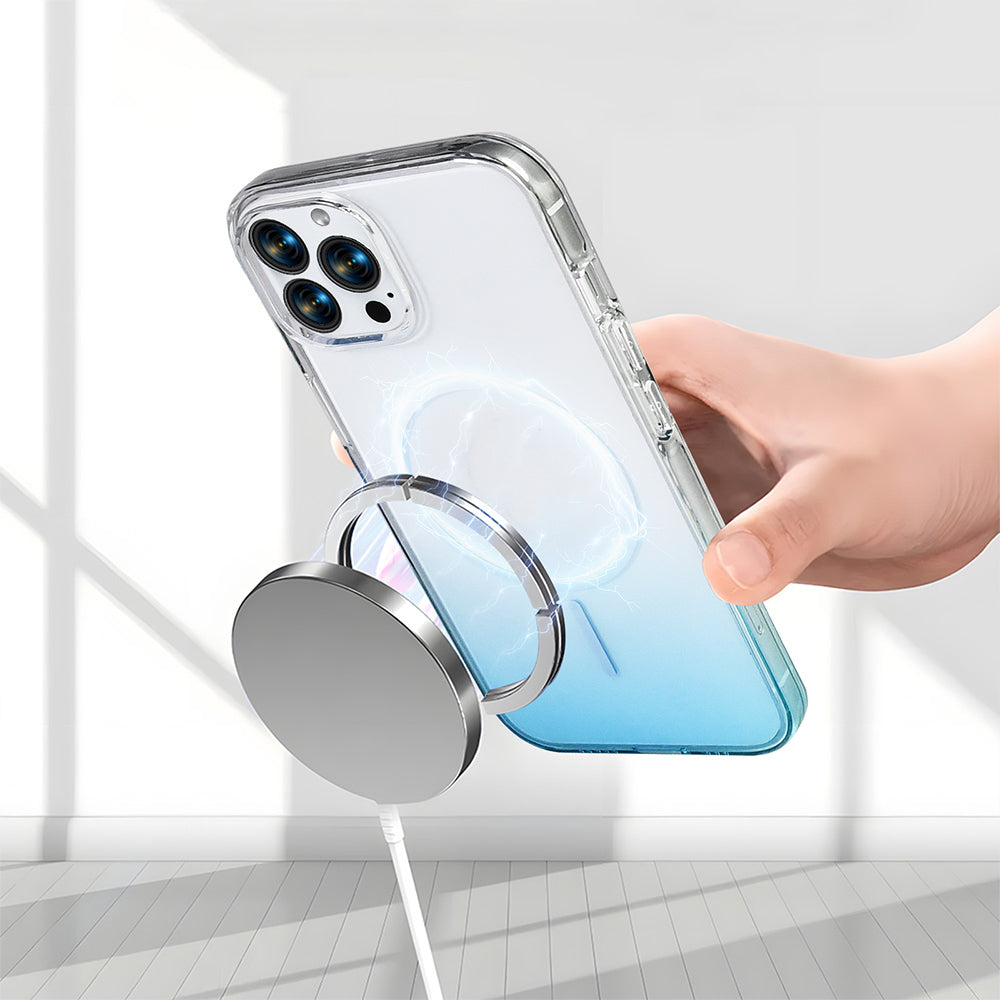Apple iPhone 15 Pro Max Kılıf M-Safe Şarj Özellikli Zore Septik Silikon Kapak Pembe