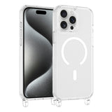 Apple iPhone 15 Pro Max Kılıf M-safe Şarj Özellikli Zore X-Rop Kapak Şeffaf