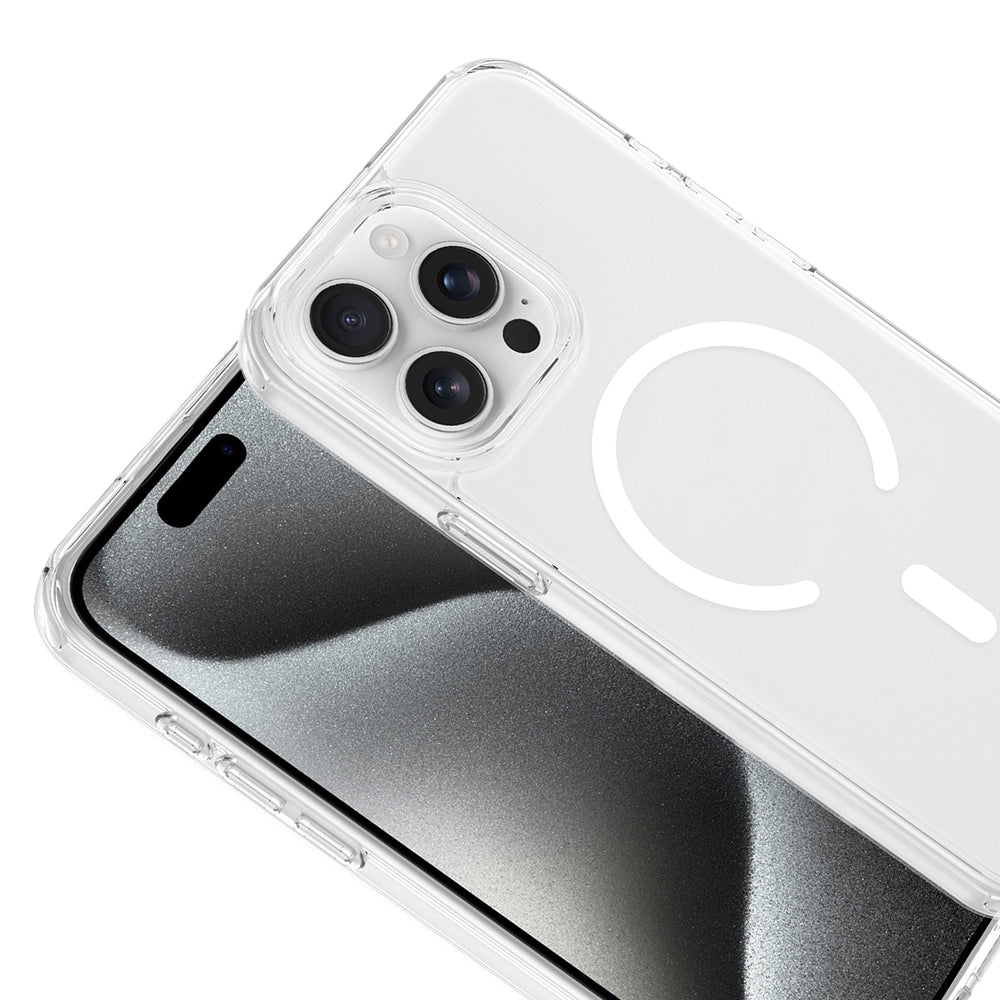 Apple iPhone 15 Pro Max Kılıf M-safe Şarj Özellikli X-Rop Kapak Şeffaf