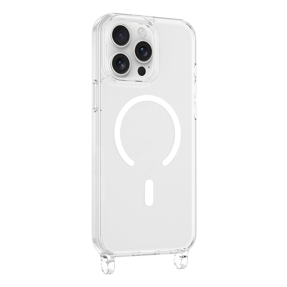 Apple iPhone 15 Pro Max Kılıf M-safe Şarj Özellikli Zore X-Rop Kapak Şeffaf