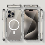 Apple iPhone 15 Pro Max Kılıf M-safe Şarj Özellikli Airbagli Şeffaf Zore İncek Kapak Şeffaf
