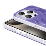 Apple iPhone 15 Pro Max Kılıf M-safe Şarj Özellikli Fırça Boya Desenli Zore Palet Kapak Gri