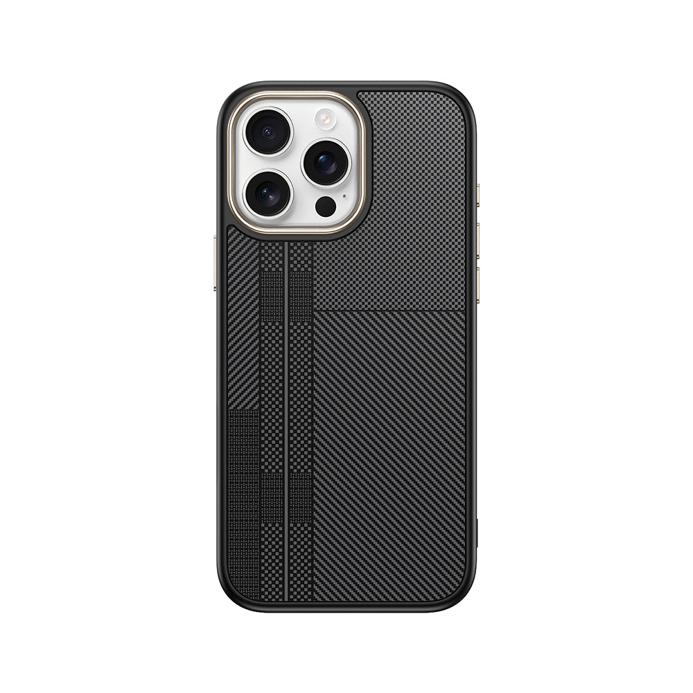 Apple iPhone 15 Pro Max Kılıf M-safe Şarj Özellikli Karbon Fiber Görünümlü Zore Antina Kapak Siyah