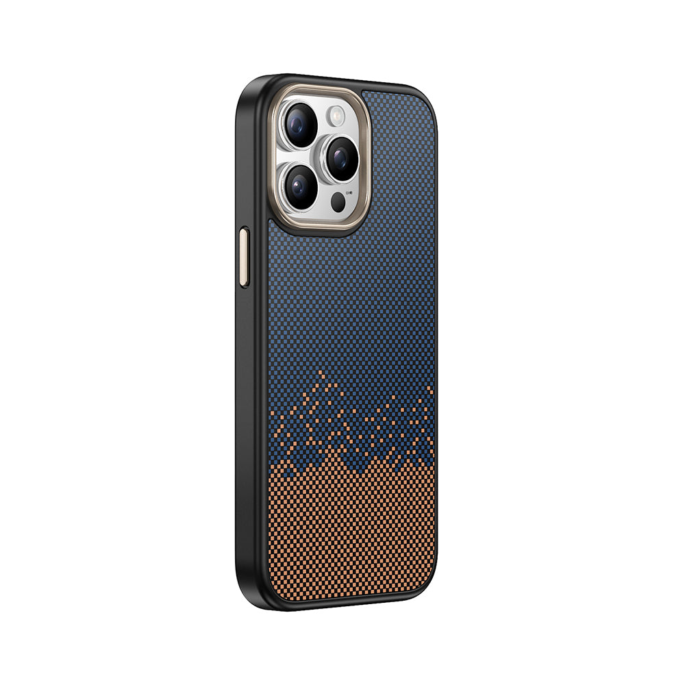 Apple iPhone 15 Pro Max Kılıf M-safe Şarj Özellikli Karbon Fiber Görünümlü Zore Antina Kapak Siyah