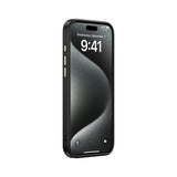 Apple iPhone 15 Pro Max Kılıf M-safe Şarj Özellikli Karbon Fiber Görünümlü Zore Antina Kapak Gri