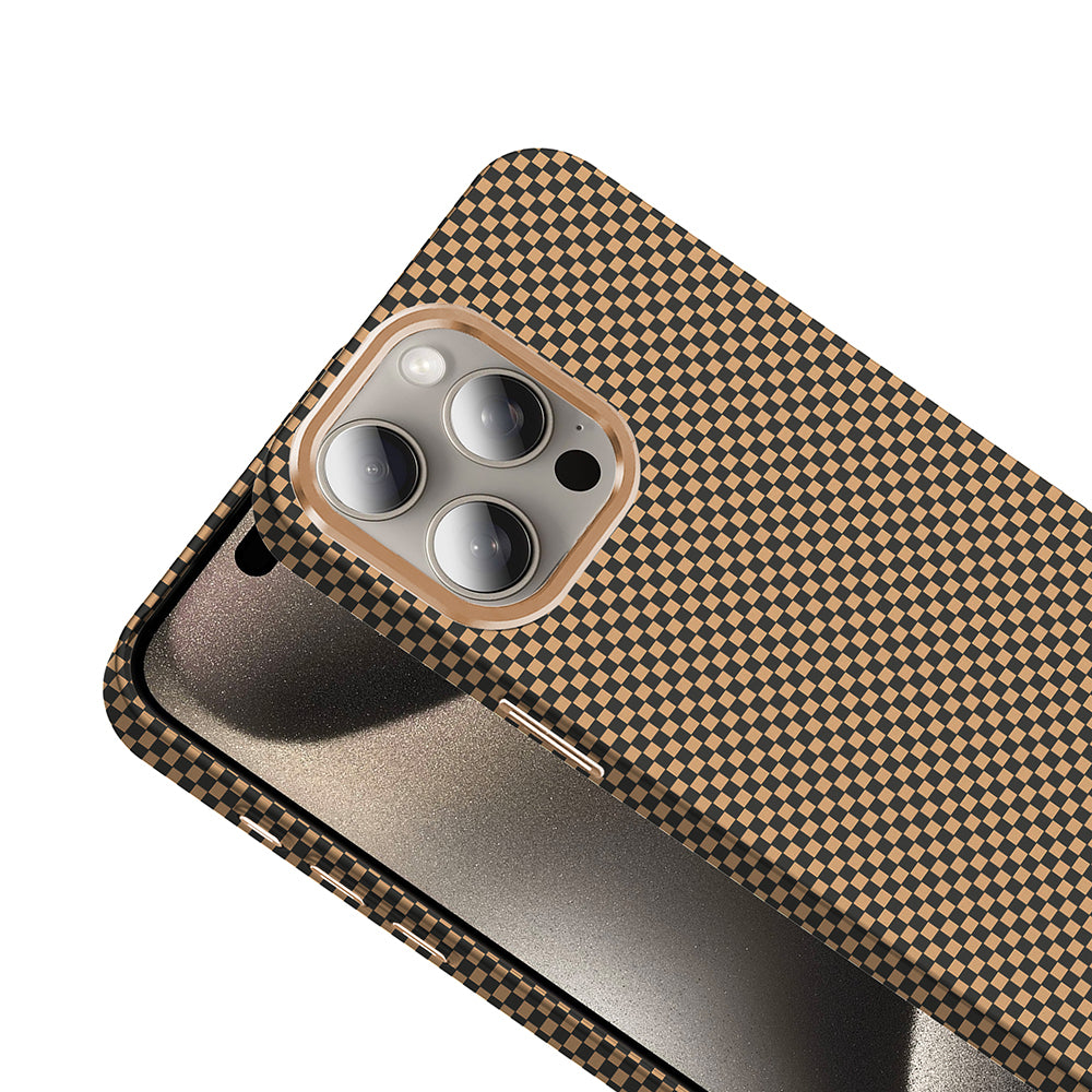 Apple iPhone 15 Pro Max Kılıf M-safe Şarj Özellikli Karbon Fiber Görünümlü Zore Gros Kapak Gri-Siyah