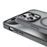 Apple iPhone 15 Pro Max Kılıf M-safe Şarj Özellikli Mat Arka Yüzey Zore Sio Kapak Siyah