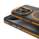 Apple iPhone 15 Pro Max Kılıf M-safe Şarj Özellikli Mat Görünümlü Zore Ant Kapak Turuncu