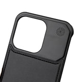 Apple iPhone 15 Pro Max Kılıf M-safe Şarj Özellikli Mekanizmalı Koku Hazneli Zore Mostar Kapak Siyah