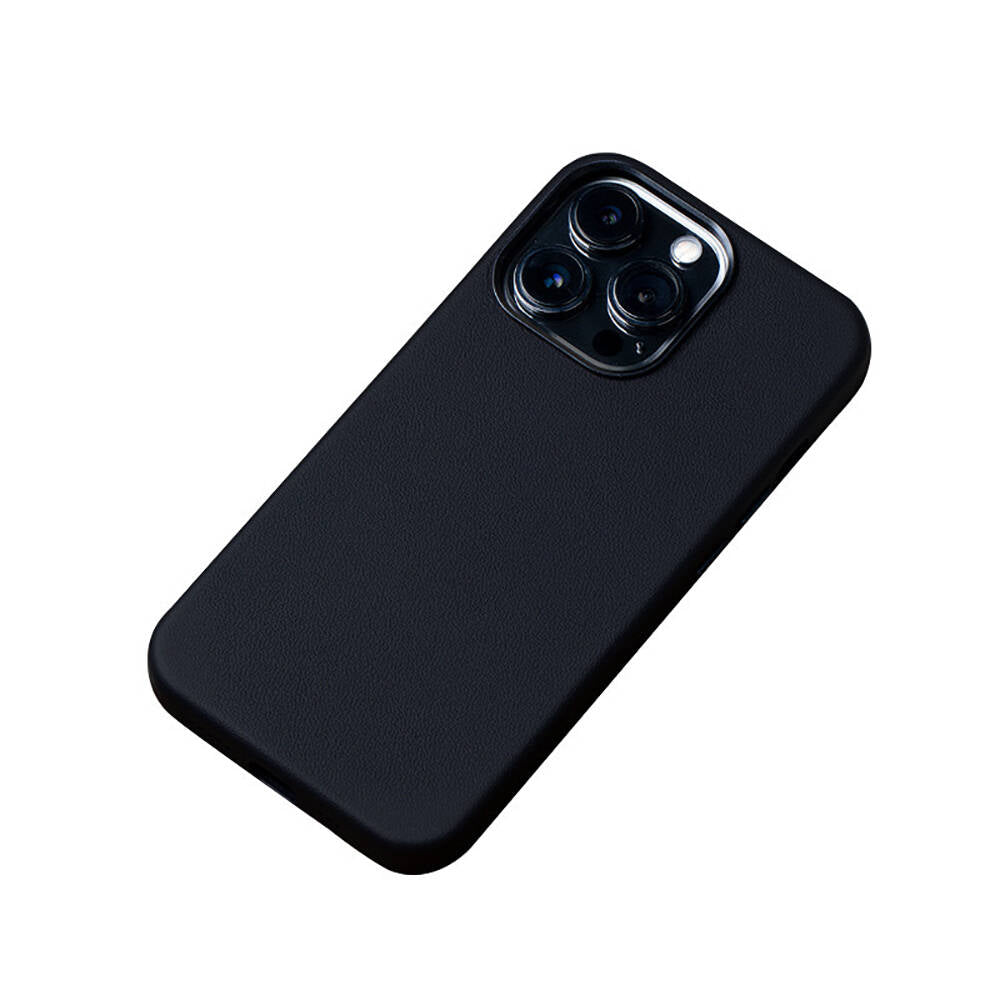 Apple iPhone 15 Pro Max Kılıf M-safe Şarj Özellikli PU Deri Zore Adora Kapak Koyu Gri