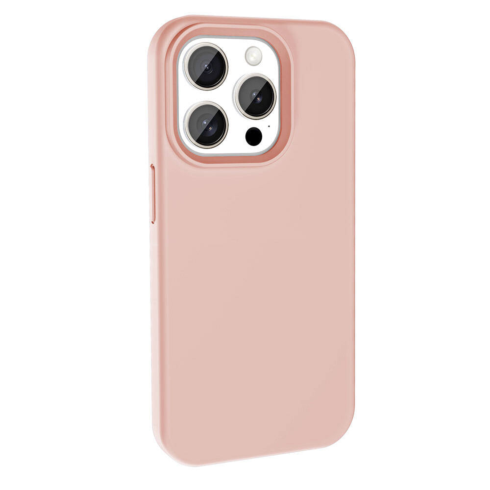 Apple iPhone 15 Pro Max Kılıf M-safe Şarj Özellikli Sıvı Teknolojili Silinebilir Sert Zore Kivi Kapak Pembe