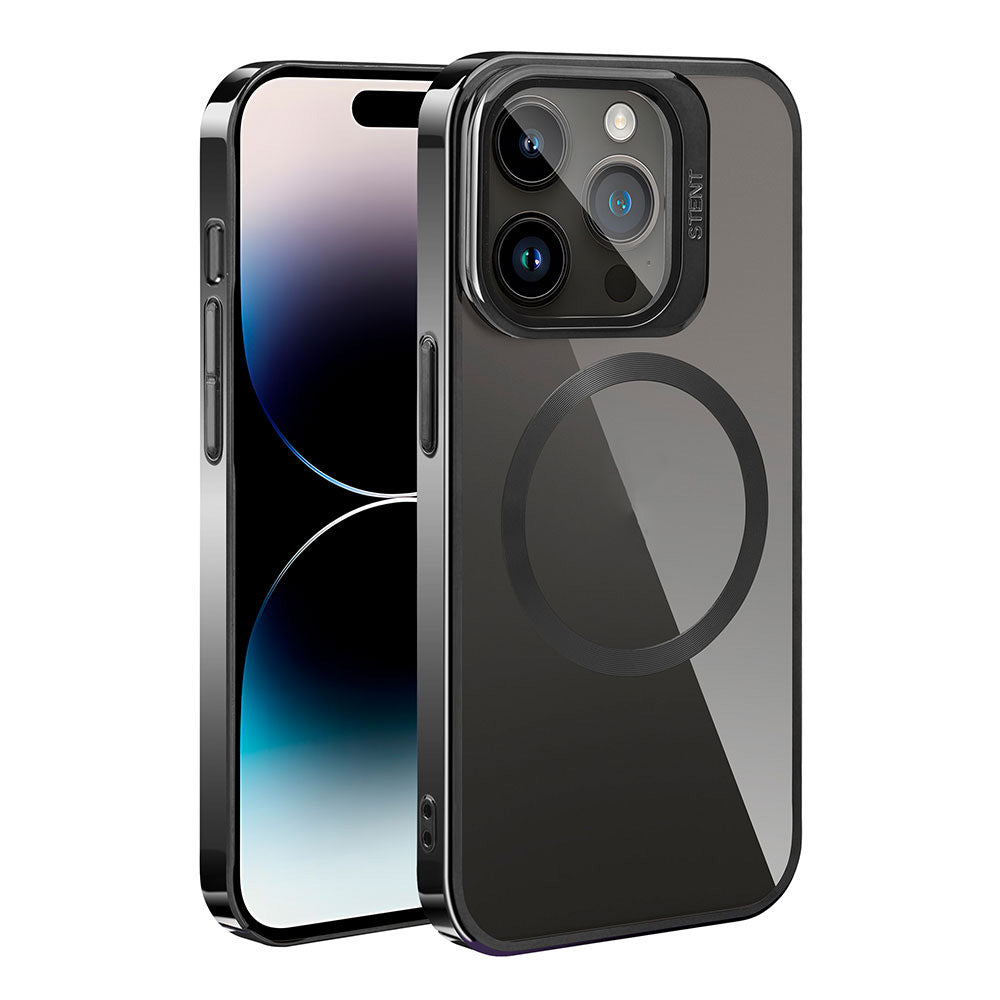Apple iPhone 15 Pro Max Kılıf M-safe Şarj Özellikli Standlı Zore Klon Kapak Siyah