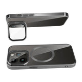 Apple iPhone 15 Pro Max Kılıf M-safe Şarj Özellikli Standlı Zore Klon Kapak Gri