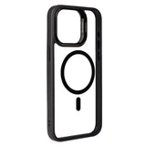 Apple iPhone 15 Pro Max Kılıf M-safe Şarj Özellikli Standlı Zore M-safe Klon Lensli Kapak Siyah