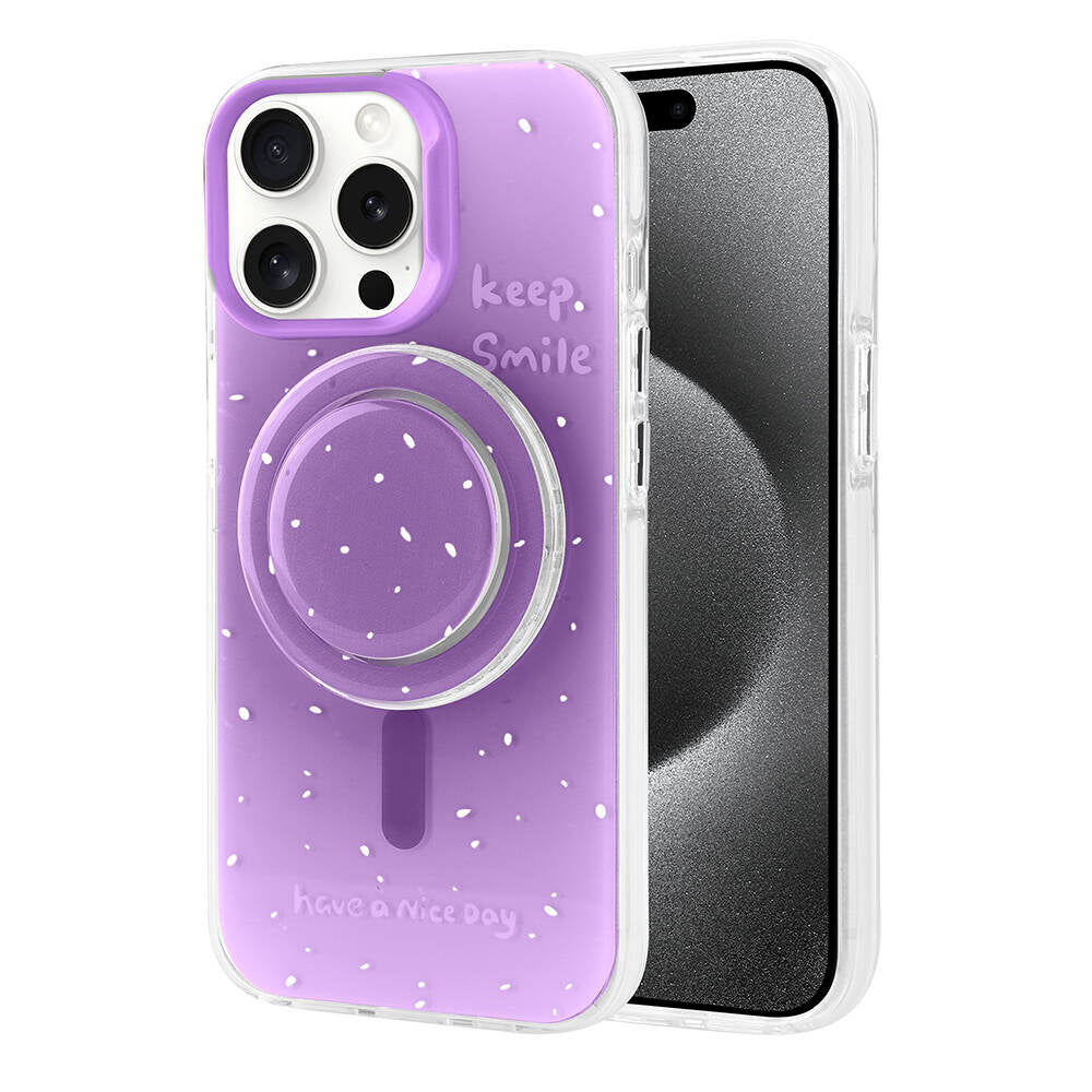 Apple iPhone 15 Pro Max Kılıf M-safe Şarj Özellikli Tak-Çıkar Pop Soketli Zore Tiktok Kapak Siyah