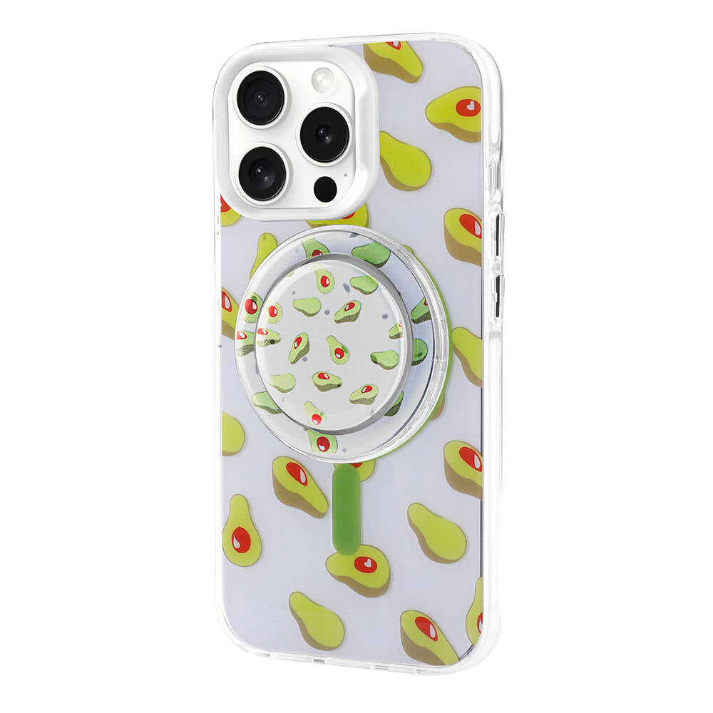 Apple iPhone 15 Pro Max Kılıf M-safe Şarj Özellikli Tak-Çıkar Pop Soketli Zore Tiktok Kapak Yeşil