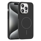 Apple iPhone 15 Pro Max Kılıf M-safe Şarj Özellikli Zore Ruby Sert Kapak Gri