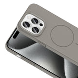 Apple iPhone 15 Pro Max Kılıf M-safe Şarj Özellikli Zore Ruby Sert Kapak Mürdüm
