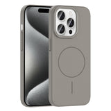 Apple iPhone 15 Pro Max Kılıf M-safe Şarj Özellikli Zore Ruby Sert Kapak Gri