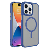 Apple iPhone 15 Pro Max Kılıf Mat Arka Yüzey Wireless Şarj Özellikli Zore Flet M-safe Kapak Midnight