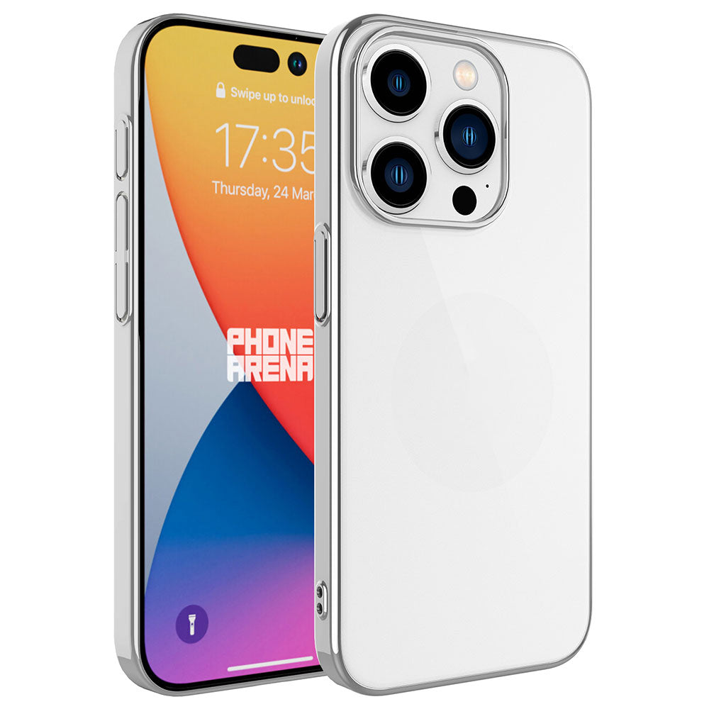 Apple iPhone 15 Pro Max Kılıf Sert PC Renkli Çerçeveli Zore Riksos Kapak Derin Mor