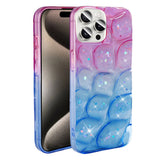 Apple iPhone 15 Pro Max Kılıf Simli 3D Desenli Zore Hacar Kapak Pembe-Mavi