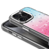 Apple iPhone 15 Pro Max Kılıf Simli Desenli Parlak Zore Task Kapak Mavi