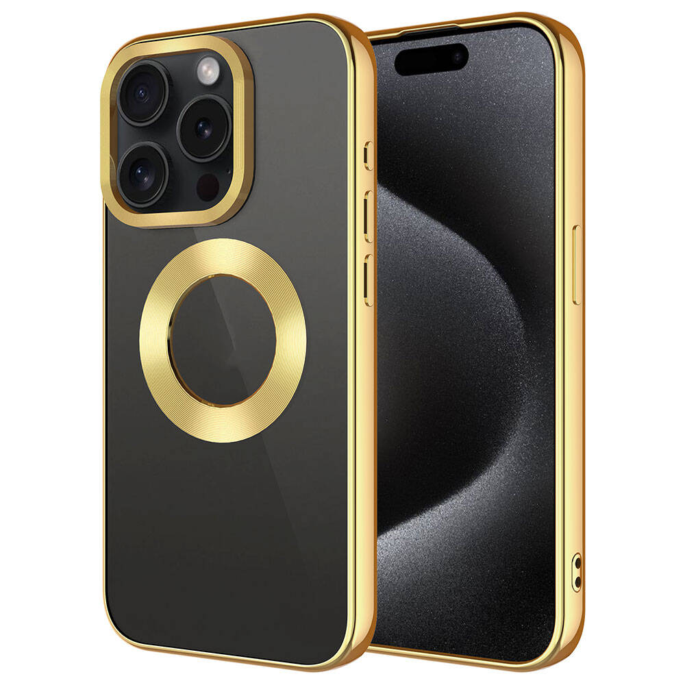 Apple iPhone 15 Pro Max Kılıf Tek Kamera Çerçeveli Logo Gösteren Zore Omega Kapak Derin Mor