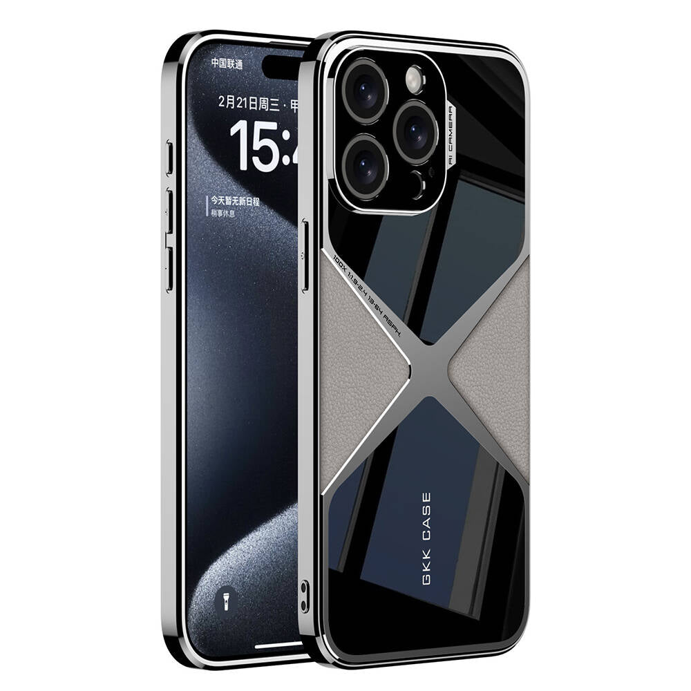 Apple iPhone 15 Pro Max Kılıf Ultra İnce Kamera Korumalı PC + Deri Arka Yüzey Zore X-Pro Kapak Siyah