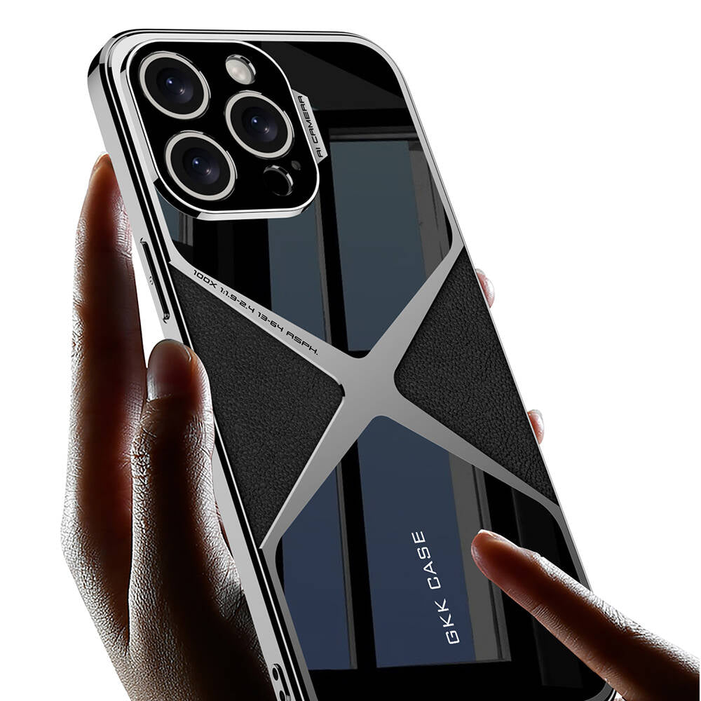 Apple iPhone 15 Pro Max Kılıf Ultra İnce Kamera Korumalı PC + Deri Arka Yüzey Zore X-Pro Kapak Siyah