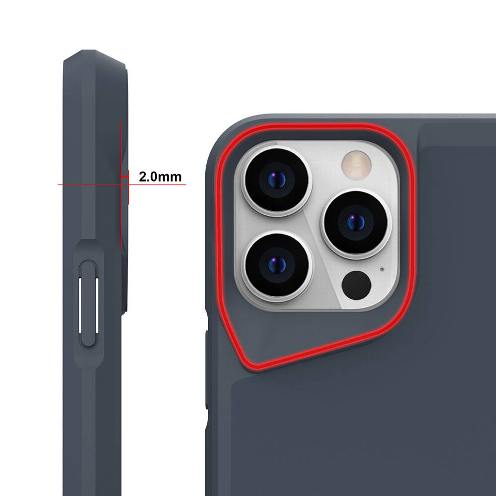 Apple iPhone 15 Pro Max Kılıf Zore Airbag Kenarlı T-Max Mat Standlı Kapak Gri