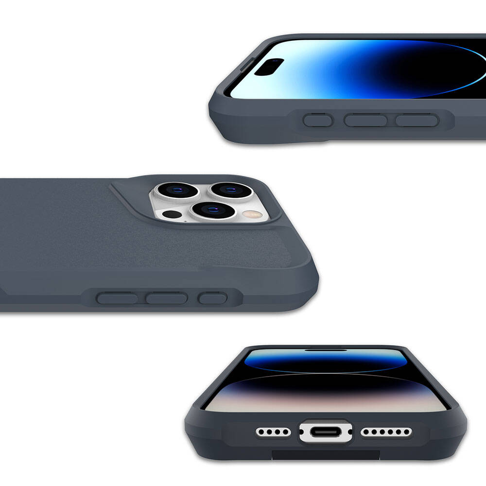 Apple iPhone 15 Pro Max Kılıf Zore Airbag Kenarlı T-Max Mat Standlı Kapak Siyah