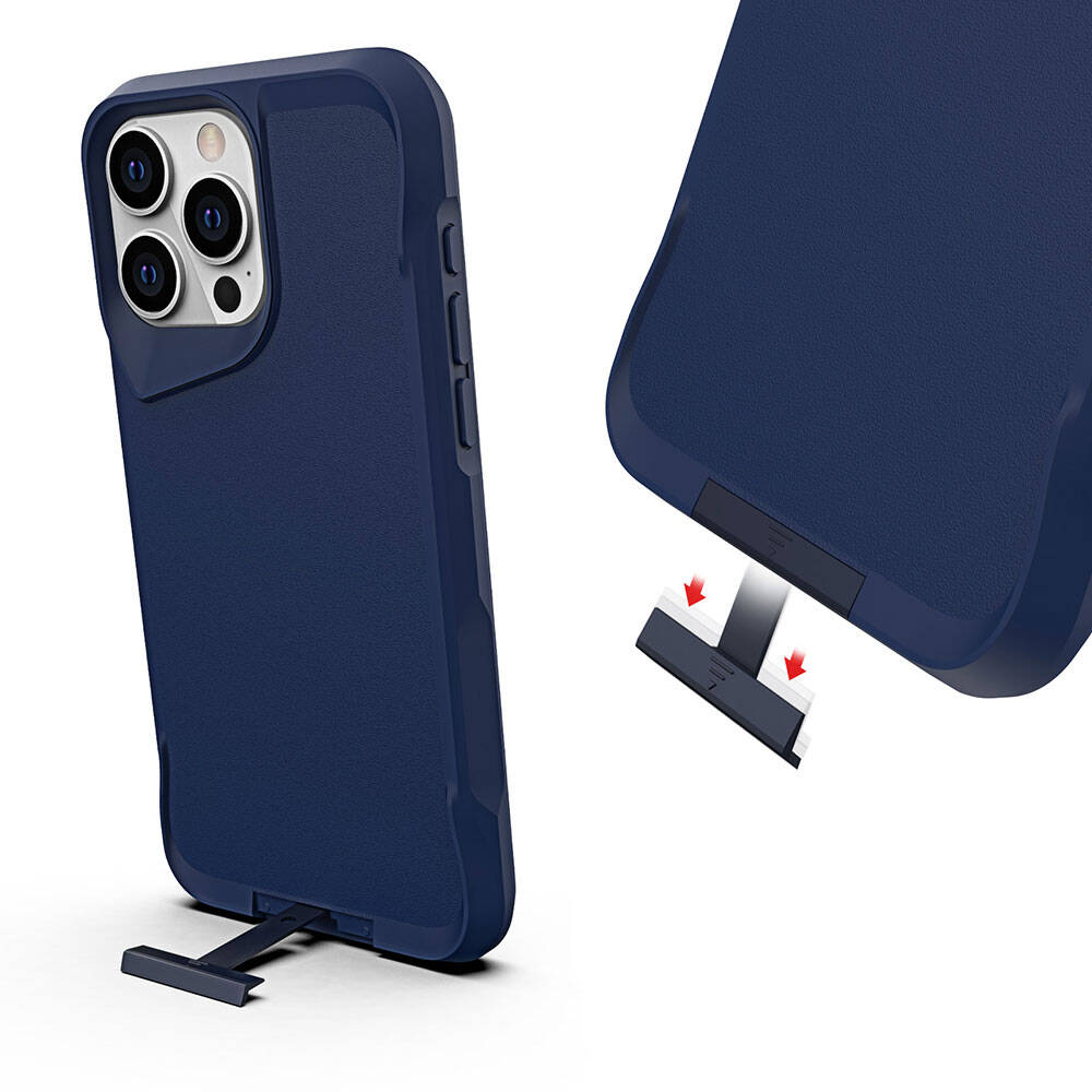 Apple iPhone 15 Pro Max Kılıf Zore Airbag Kenarlı T-Max Mat Standlı Kapak Gri