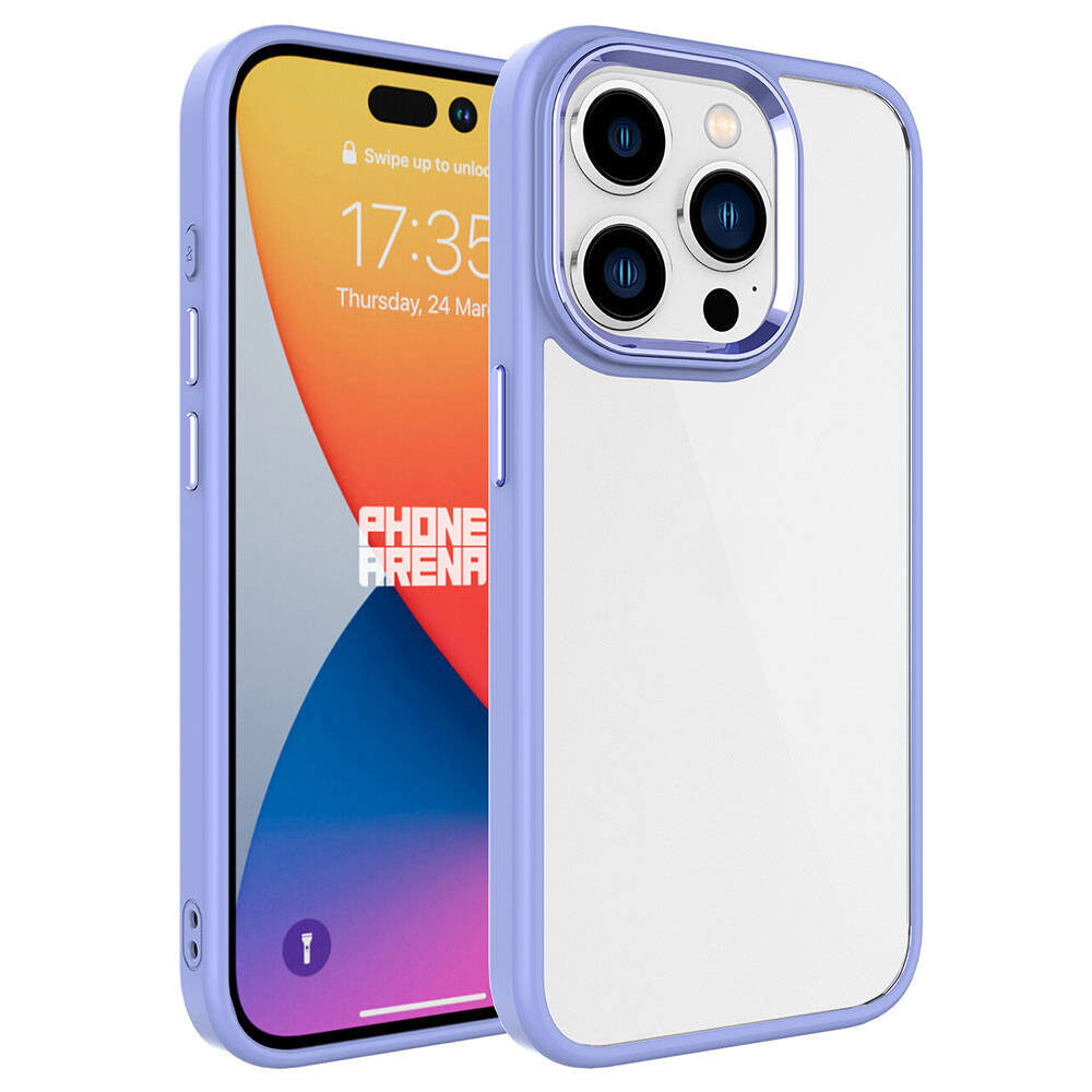 Apple iPhone 15 Pro Max Kılıf Zore Krom Kapak Lila